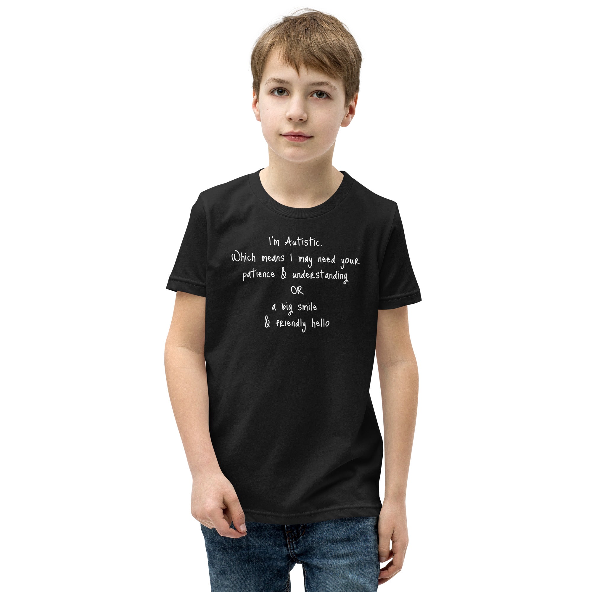 ‘I’m Autistic”- Kindness & Patience Awareness Youth Short Sleeve T-Shirt
